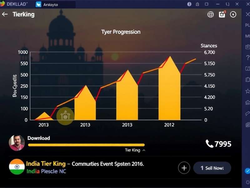 India Tier King download statistics graph showing growth